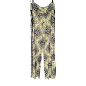 Cato Plazzo Pant yellow black retro Y2K polyester spandex pants size large